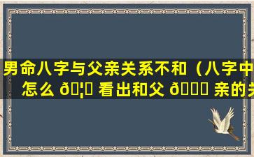男命八字与父亲关系不和（八字中怎么 🦆 看出和父 🕊 亲的关系）